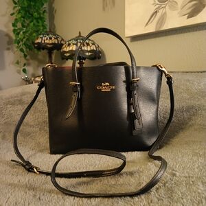 Coach Black Leather Mollie 25 Tote